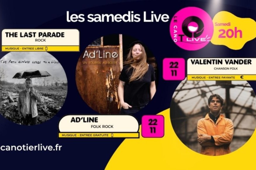 La programmation riche et variée des Samedis Live au Canotier Live à Aurillac
